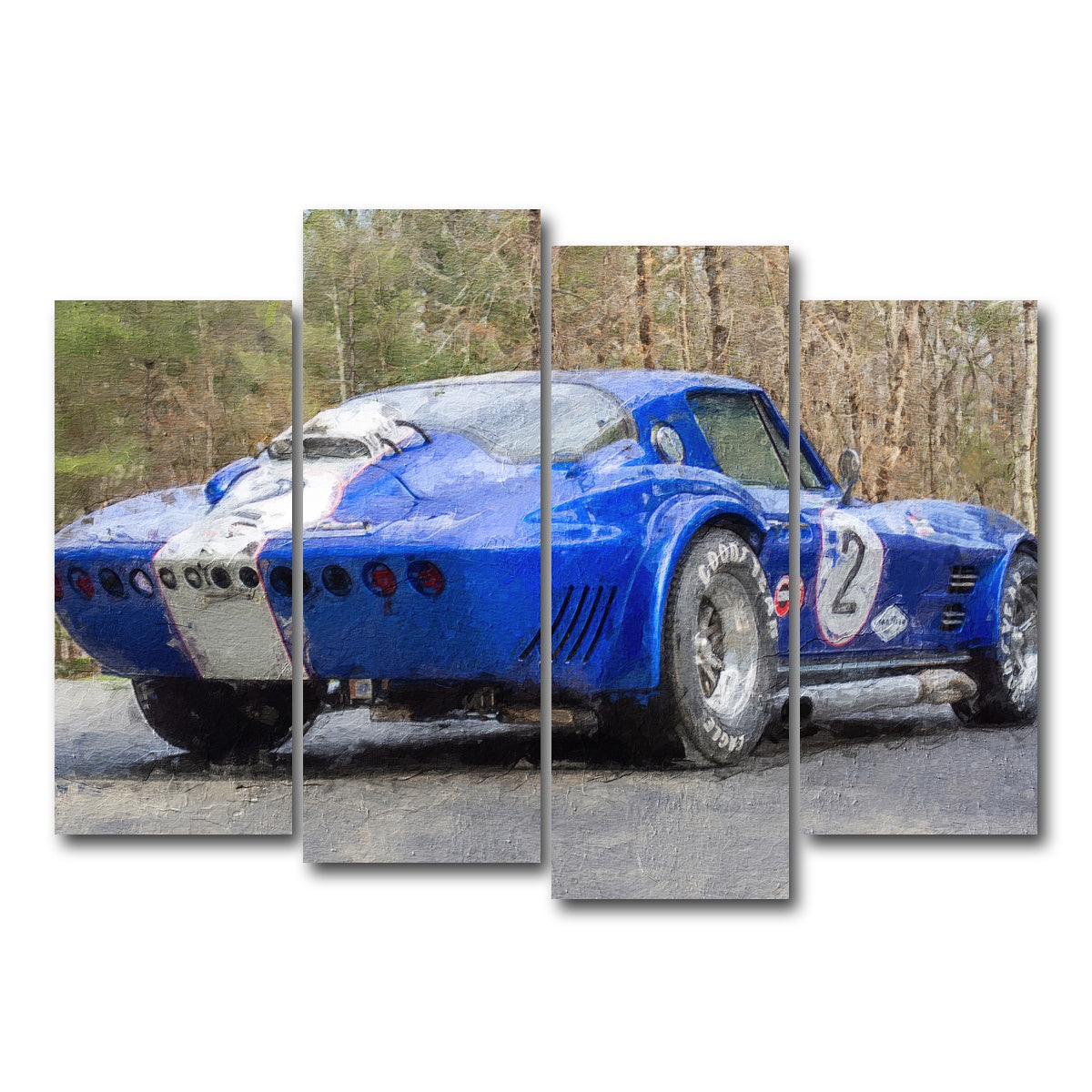 AUTO-MOCKUP WHITE | corvette grand sport no. 2 | 4 Piece | Gallery Wrap Canvas | group=4_normal