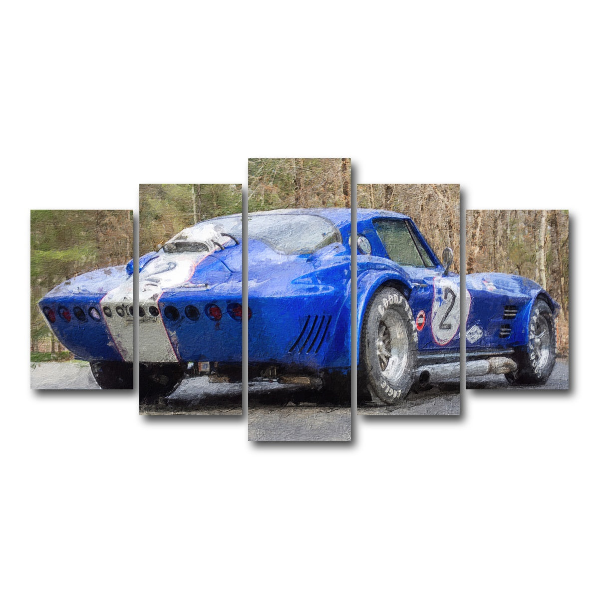 AUTO-MOCKUP WHITE | corvette grand sport no. 2 | 5 Piece | Gallery Wrap Canvas | group=5_normal