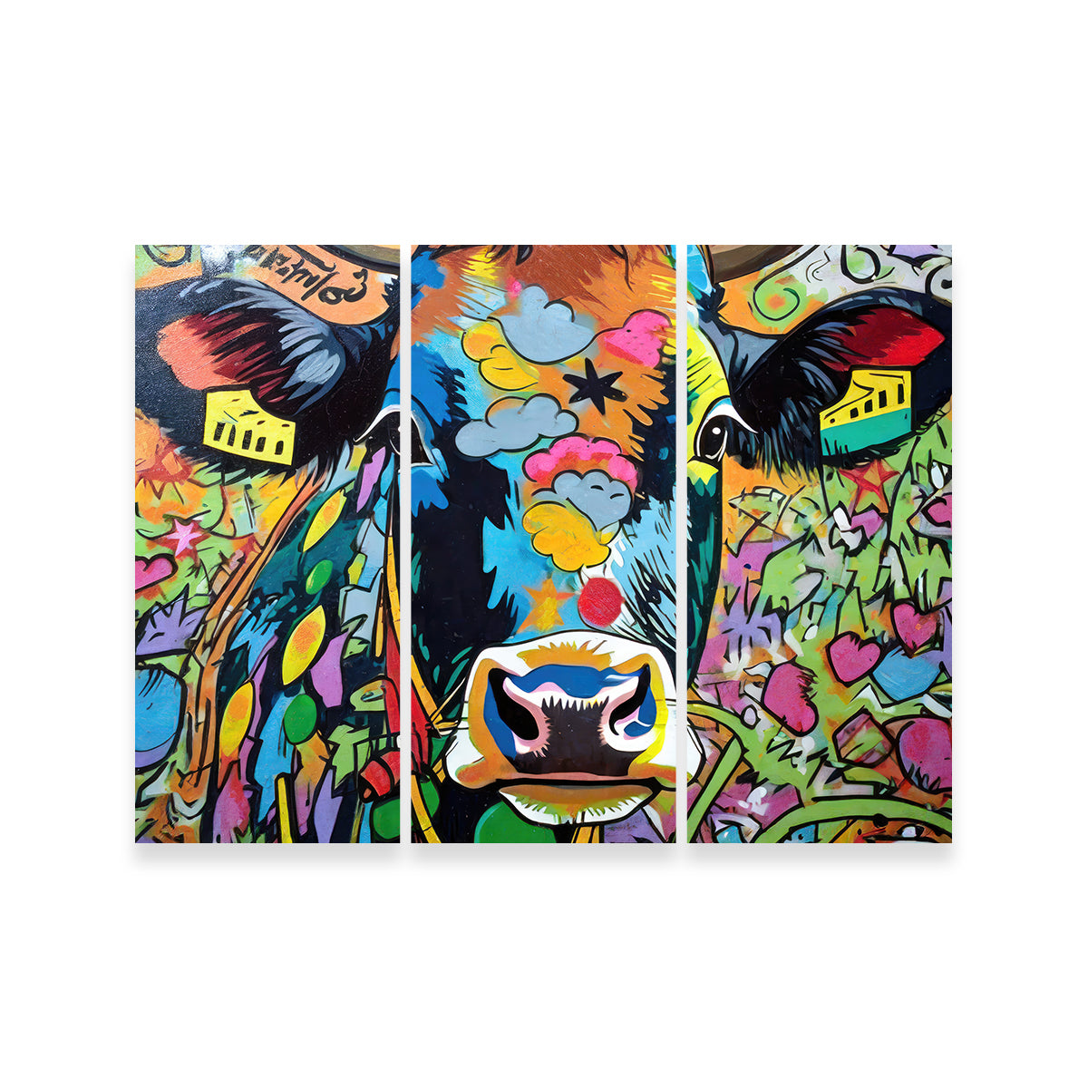 Cow Graffiti Wall Art