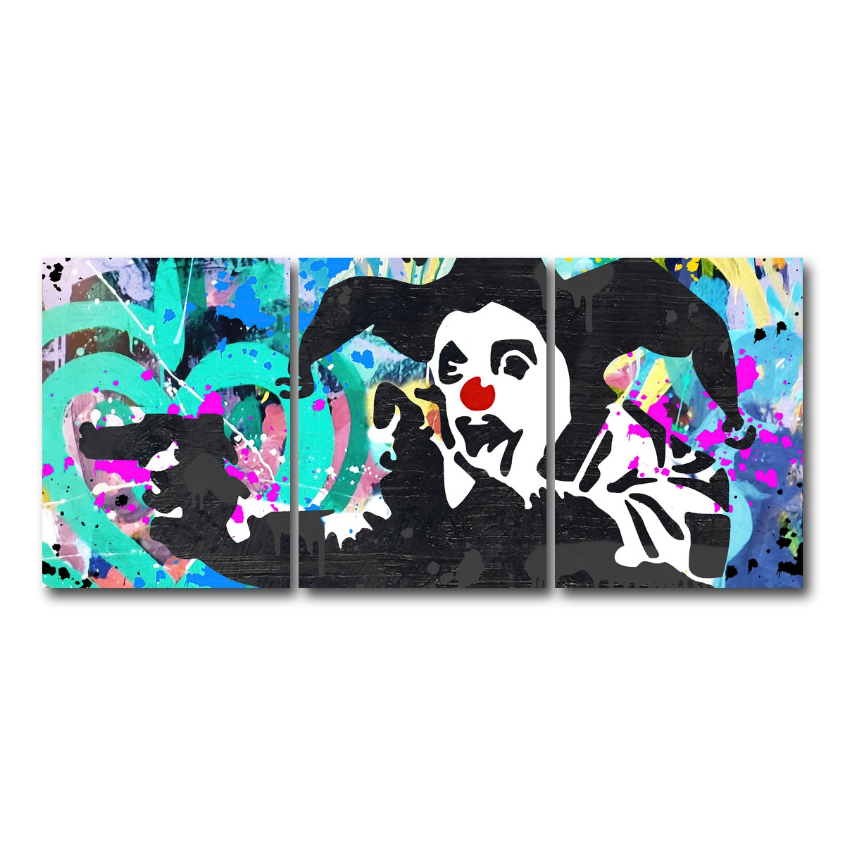 AUTO-MOCKUP WHITE | crazy clown | 3 Piece | Gallery Wrap Canvas | group=18x24
