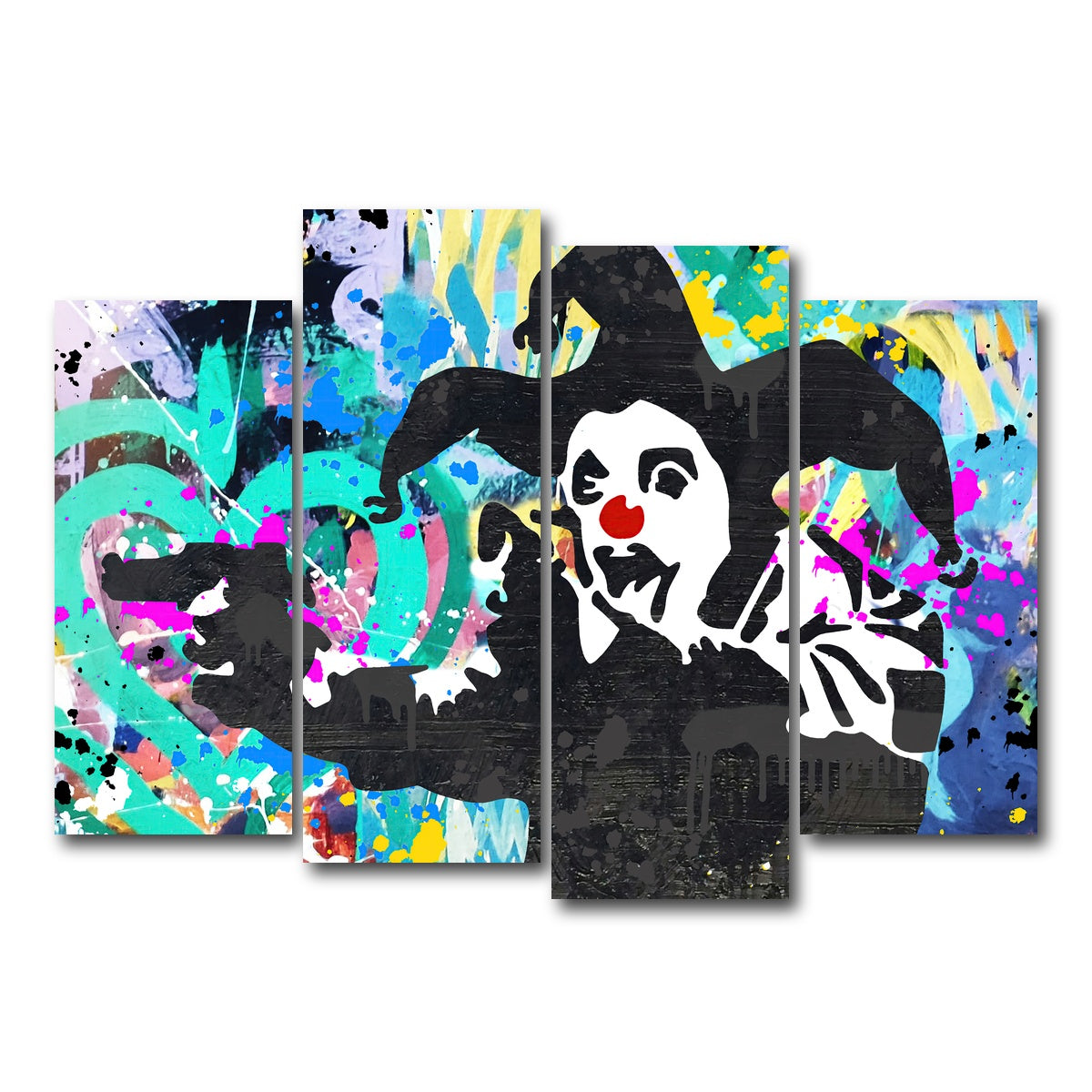 AUTO-MOCKUP WHITE | crazy clown | 4 Piece | Gallery Wrap Canvas | group=4_normal