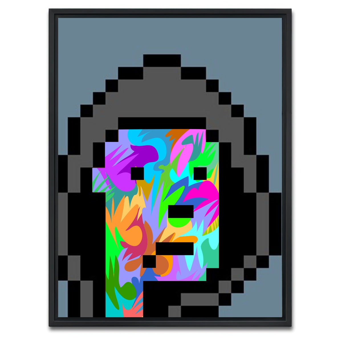 AUTO-MOCKUP WHITE | cyberpunk Drone | 1 Piece | Black Framed Canvas | group=3x4