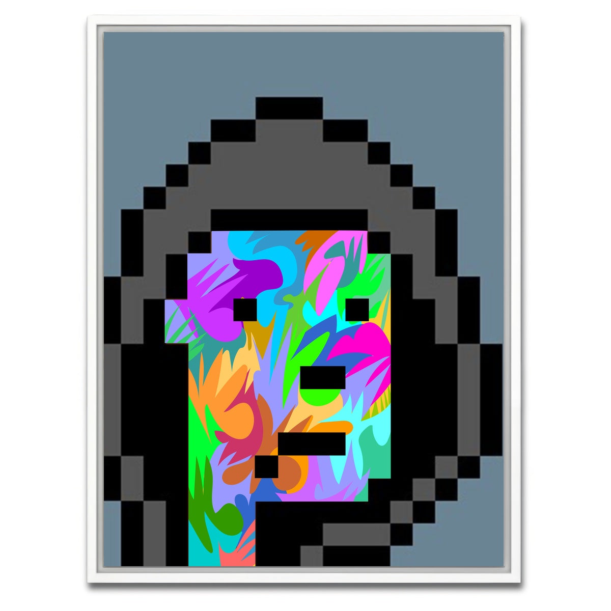 AUTO-MOCKUP WHITE | cyberpunk Drone | 1 Piece | White Framed Canvas | group=3x4