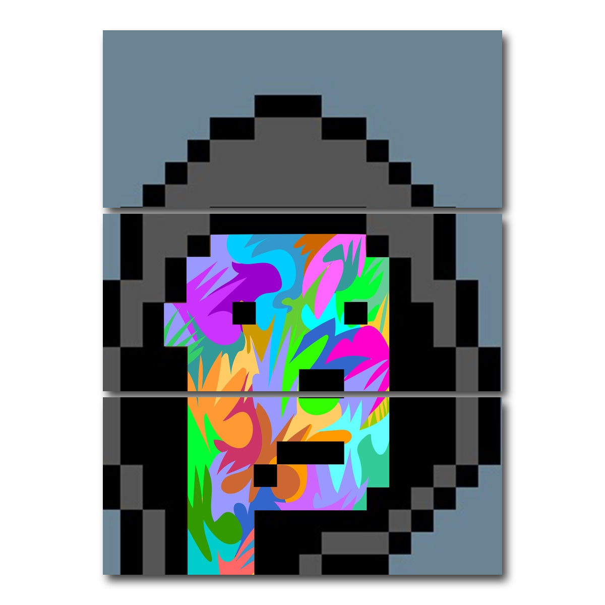 AUTO-MOCKUP WHITE | cyberpunk Drone | 3 Piece | Gallery Wrap Canvas | group=8x18_stacked