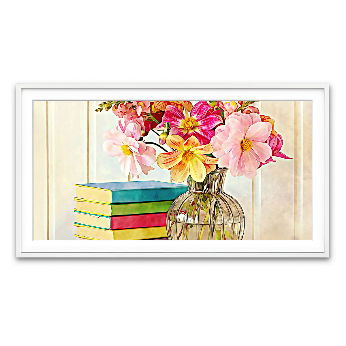 Framed Print 2x1 White