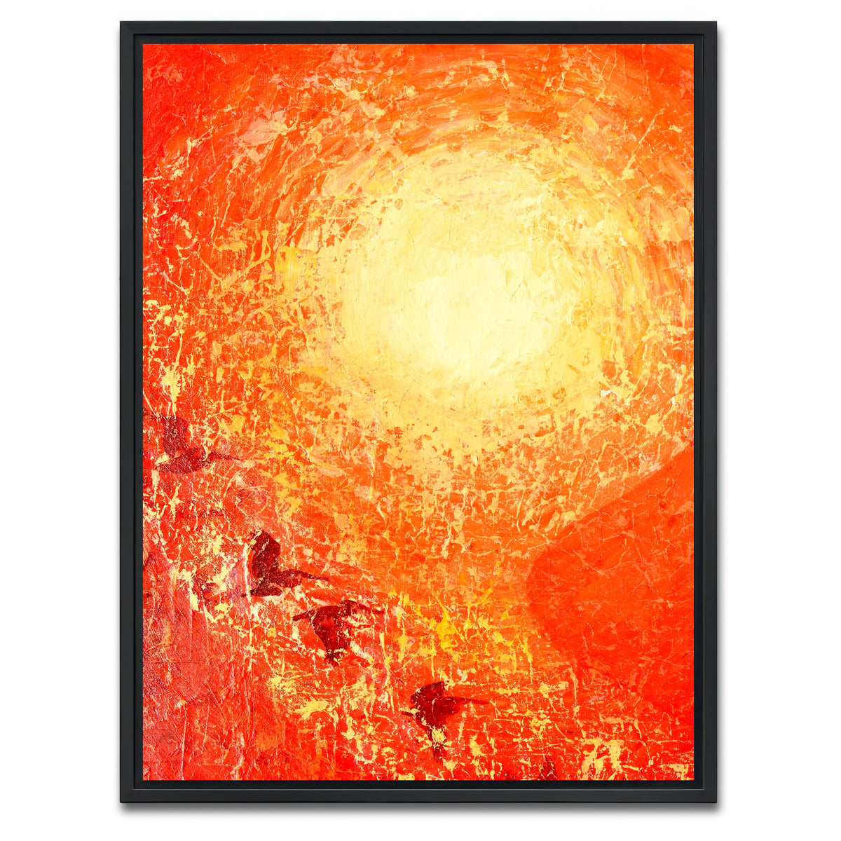 AUTO-MOCKUP WHITE | descending pelicans | 1 Piece | Black Framed Canvas | group=3x4