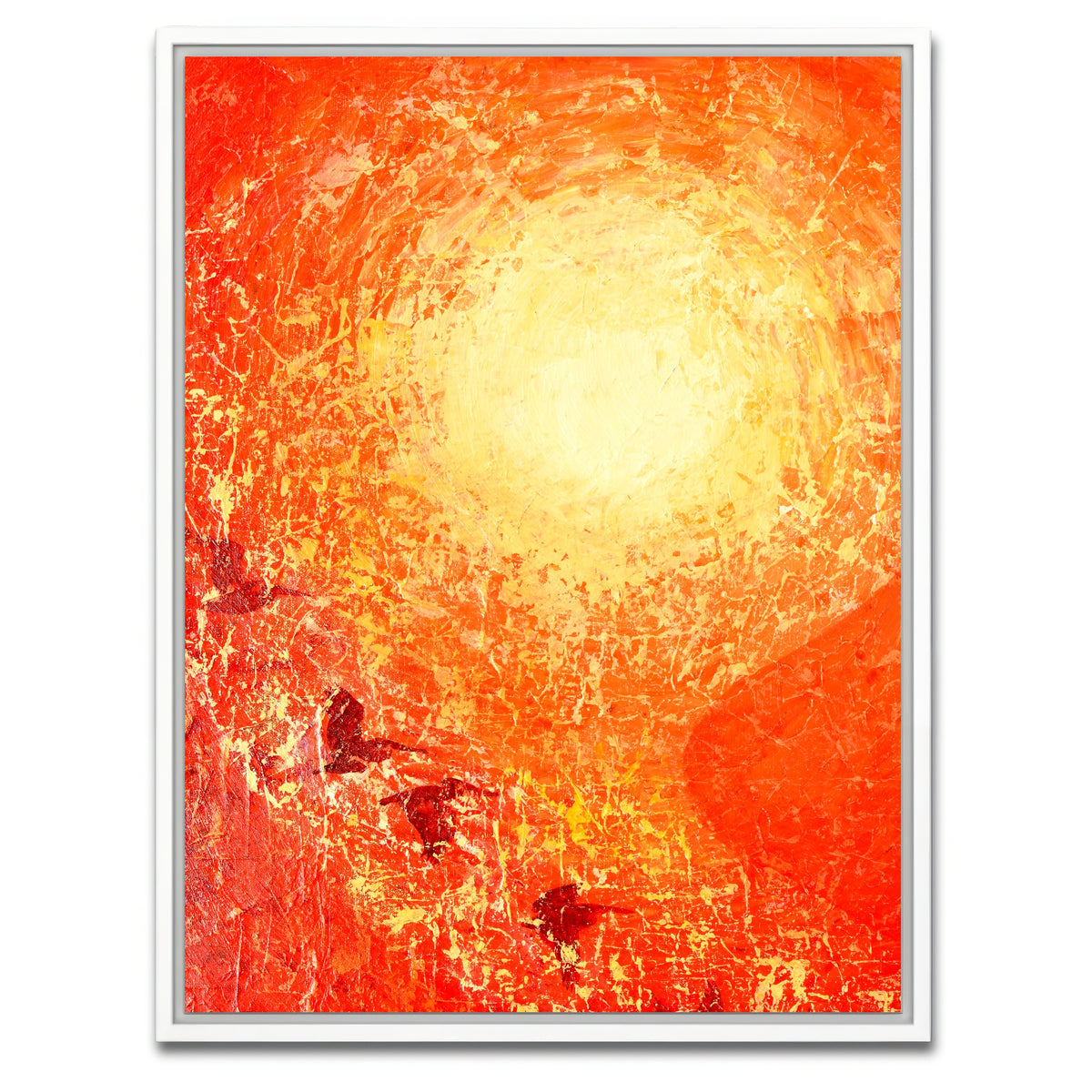 AUTO-MOCKUP WHITE | descending pelicans | 1 Piece | White Framed Canvas | group=3x4