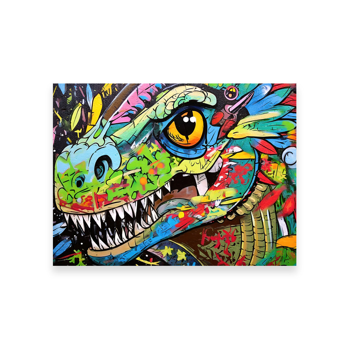 Dinosaur Graffiti Wall Art