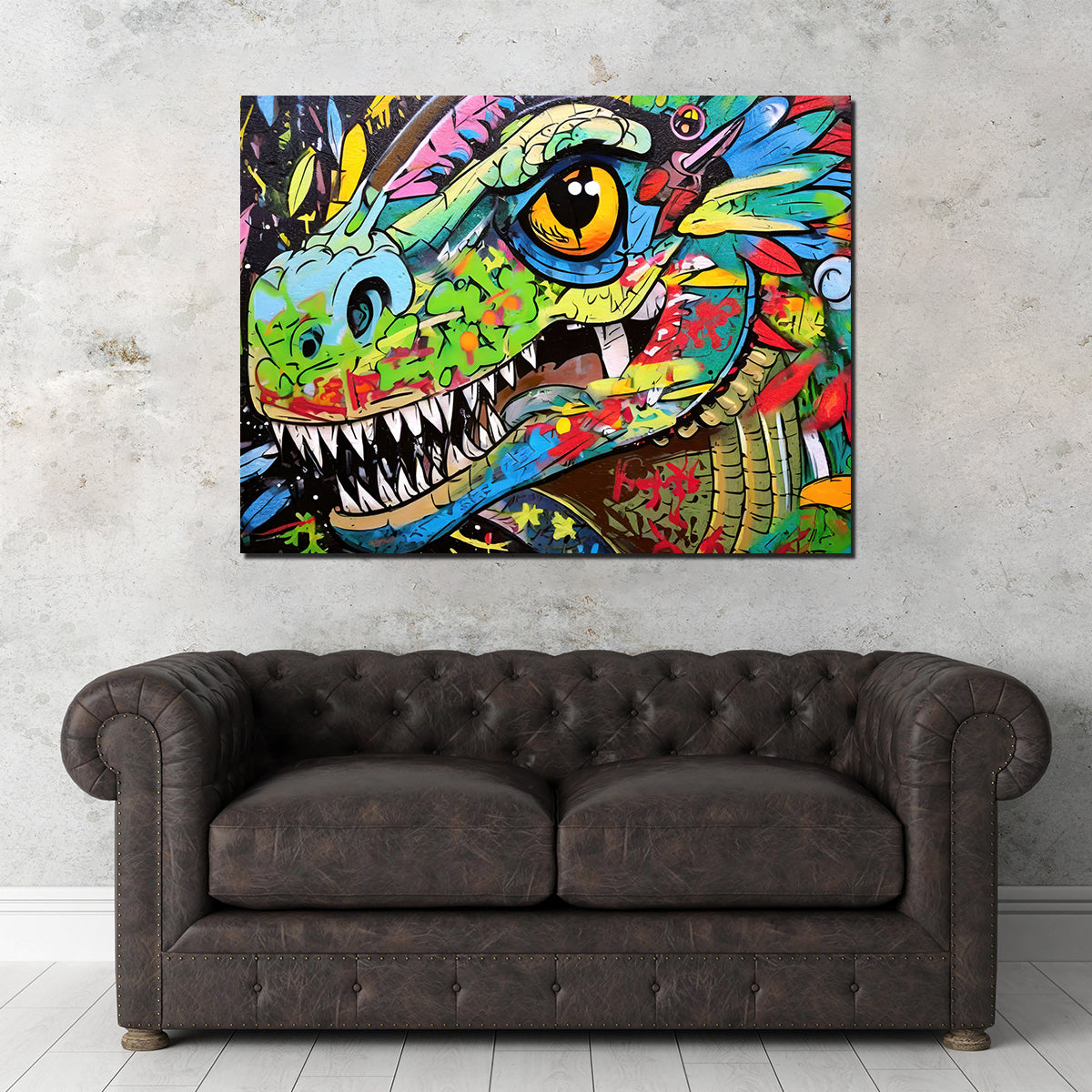 Dinosaur Graffiti Wall Art