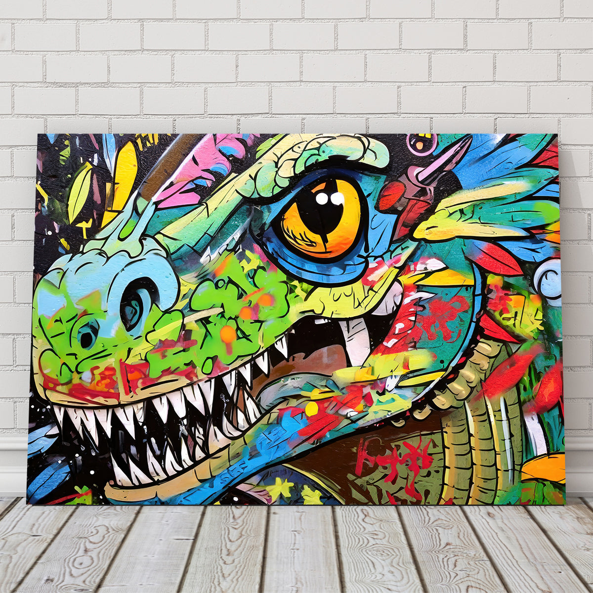 Dinosaur Graffiti Wall Art