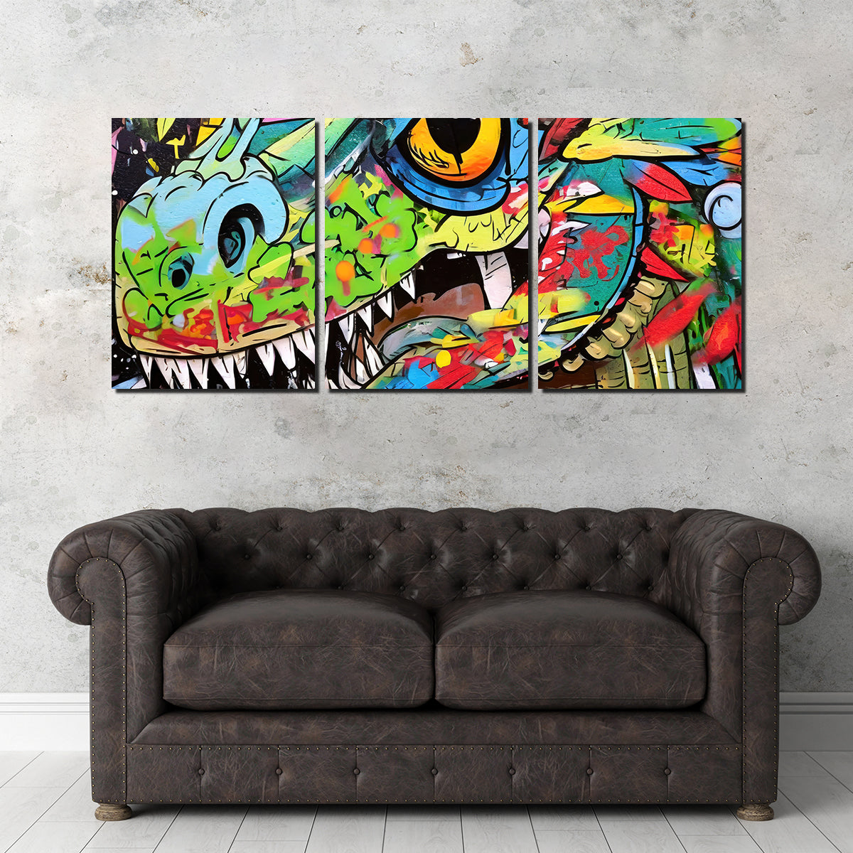 Dinosaur Graffiti Wall Art