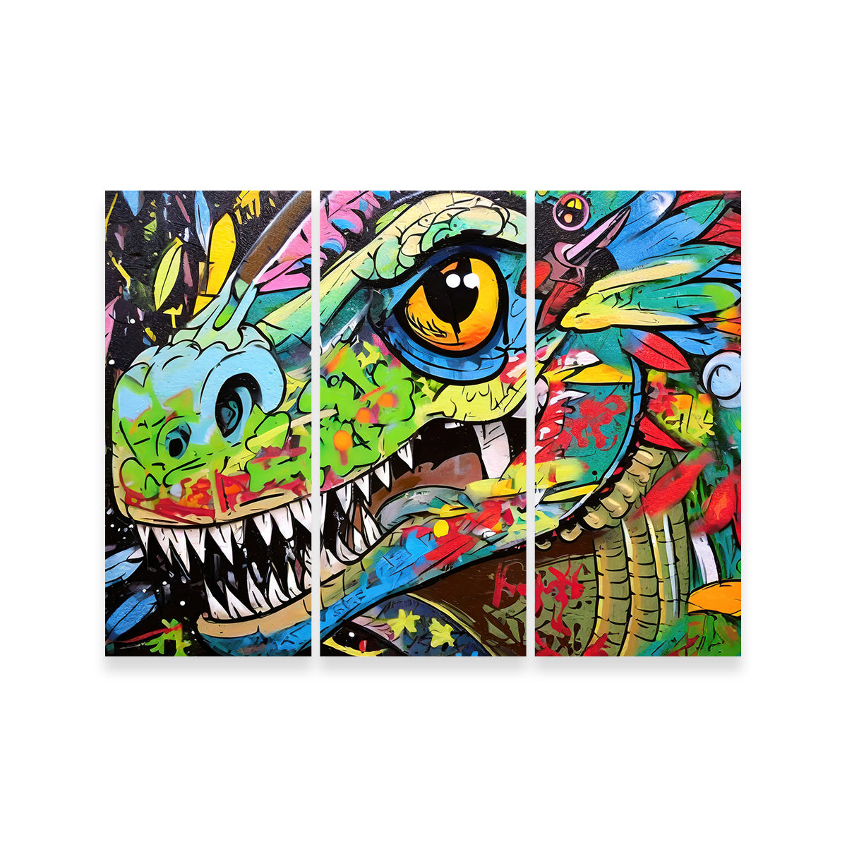 Dinosaur Graffiti Wall Art