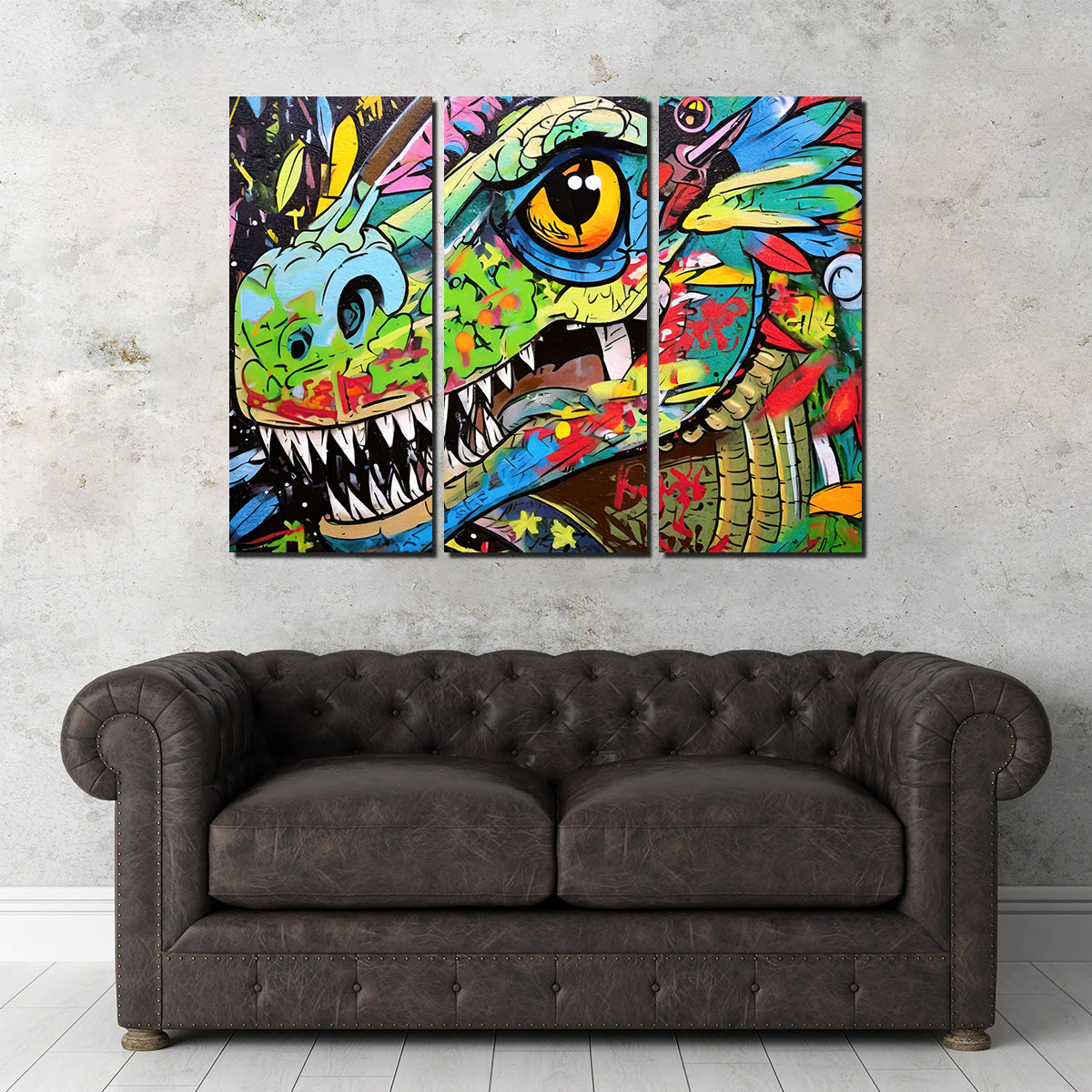 Dinosaur Graffiti Wall Art