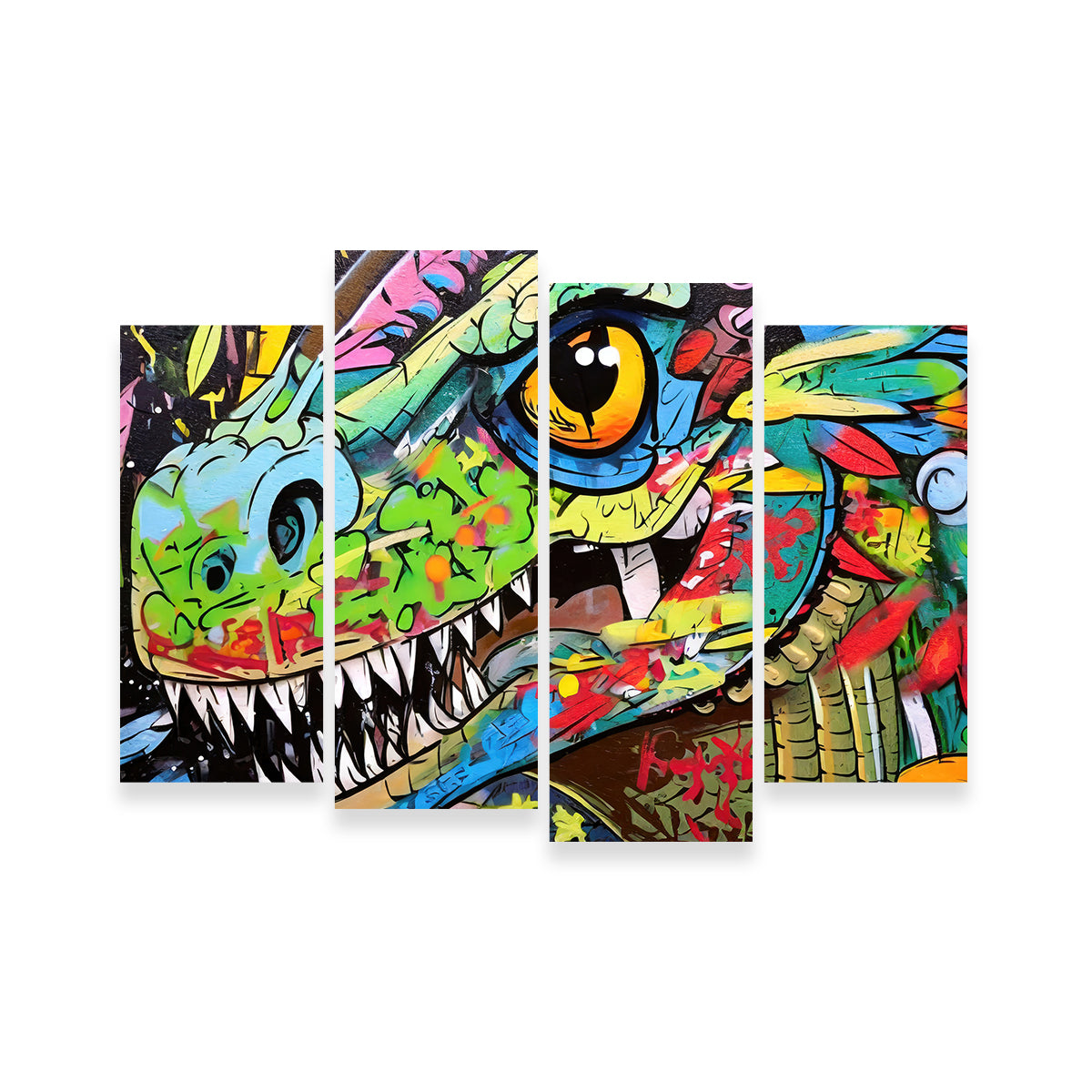 Dinosaur Graffiti Wall Art