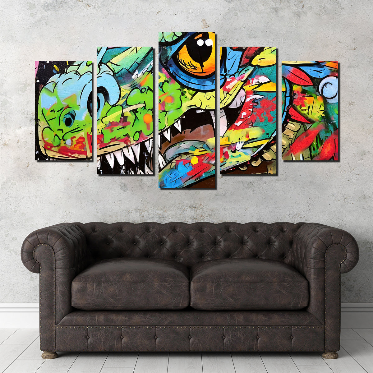 Dinosaur Graffiti Wall Art