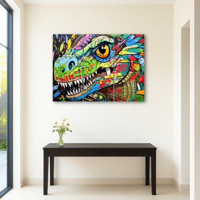 AUTO-MOCKUP ROOM | dinosaur graffiti