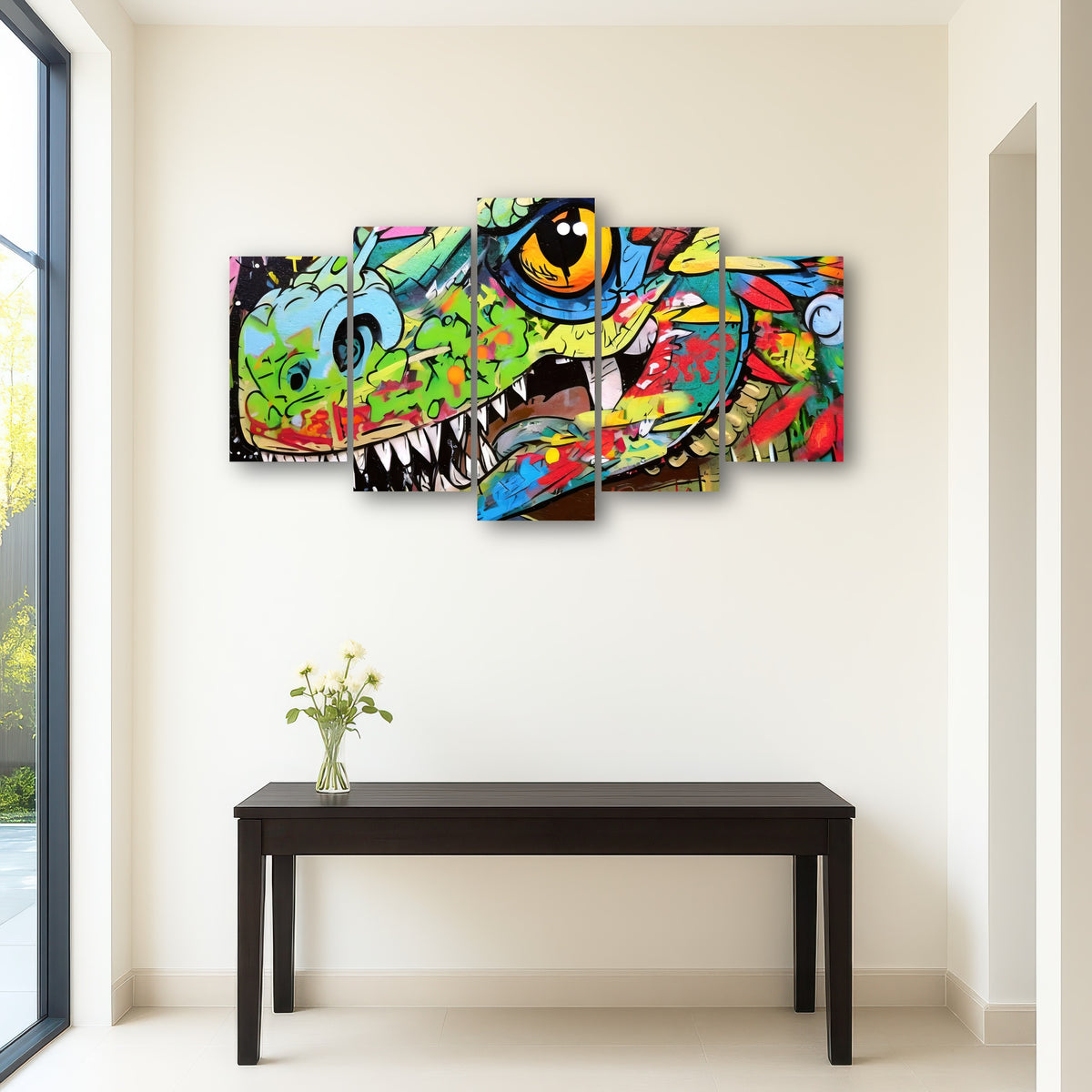 AUTO-MOCKUP ROOM | dinosaur graffiti