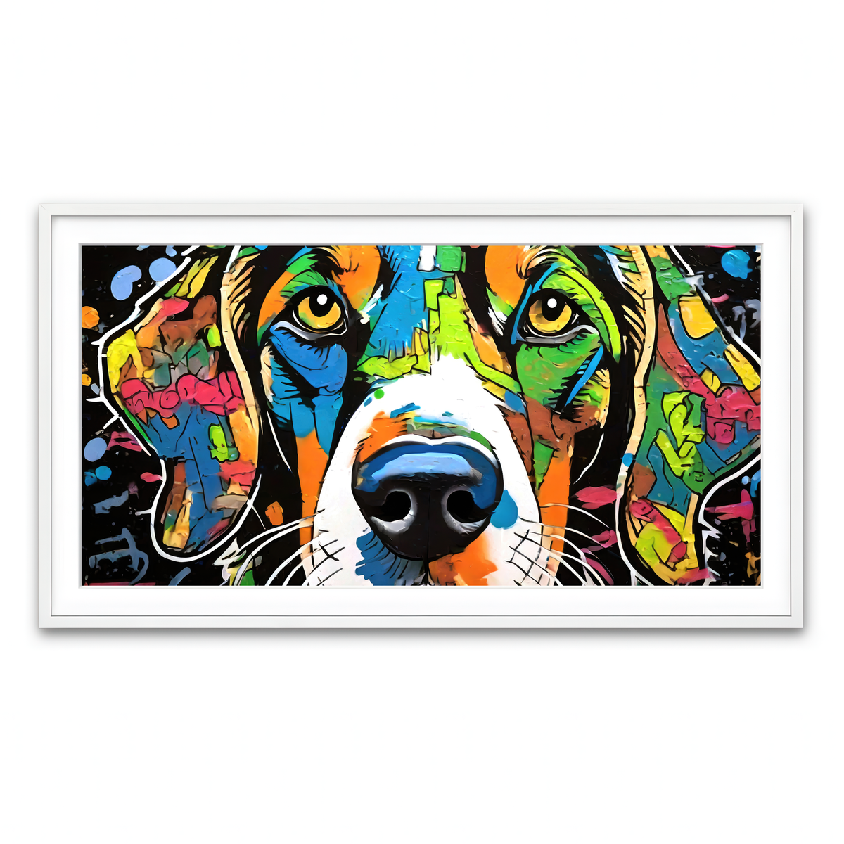 Framed Print 2x1 White