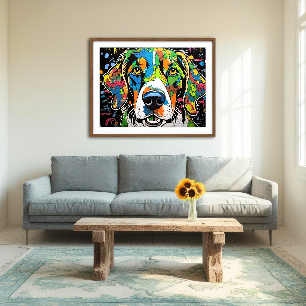 AUTO-MOCKUP ROOM | Dog Graffiti Wall Art
