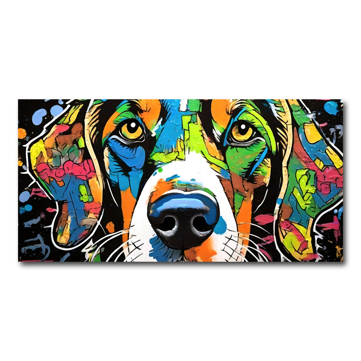 AUTO-MOCKUP WHITE | dog graffiti | 1 Piece | Gallery Wrap Canvas | group=2x1