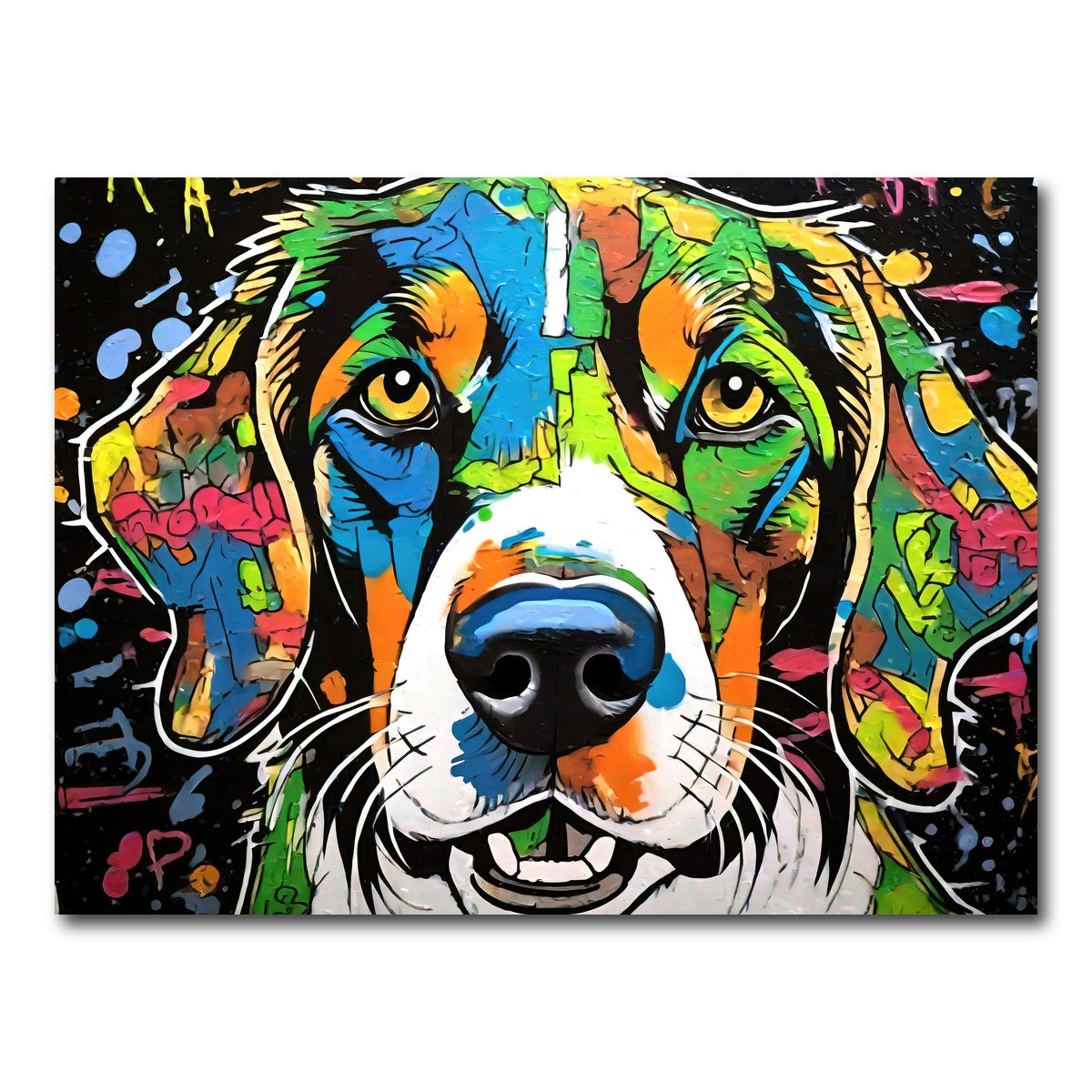 AUTO-MOCKUP WHITE | dog graffiti | 1 Piece | Gallery Wrap Canvas | group=4x3