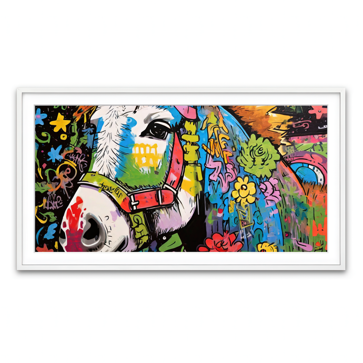 Framed Print 2x1 White