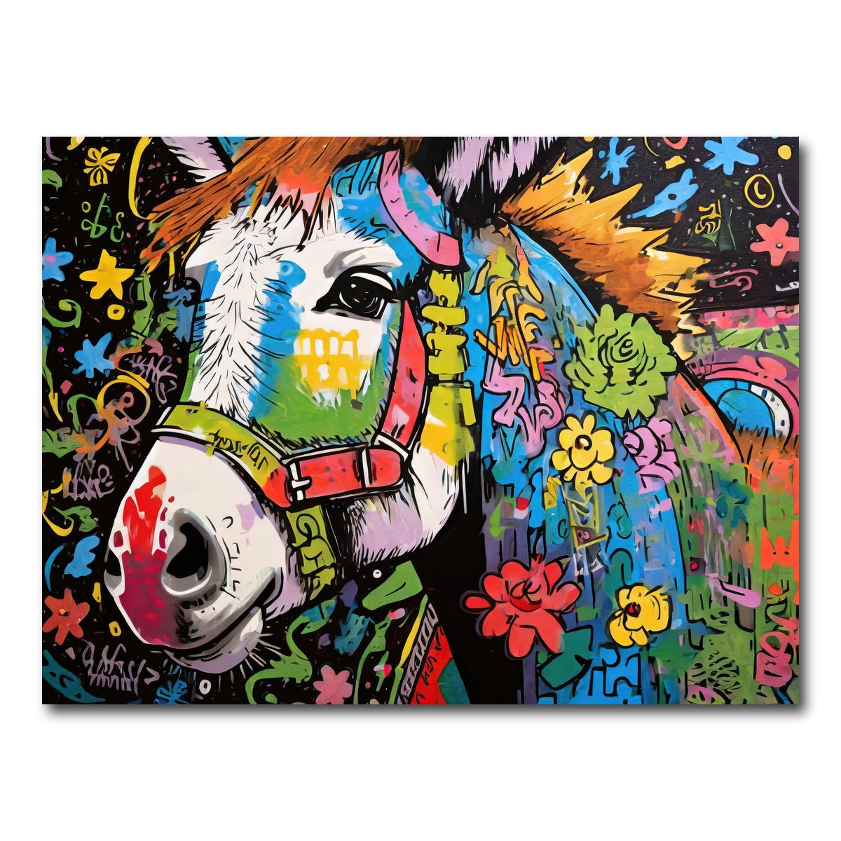 AUTO-MOCKUP WHITE | donkey graffiti | 1 Piece | Gallery Wrap Canvas | group=4x3