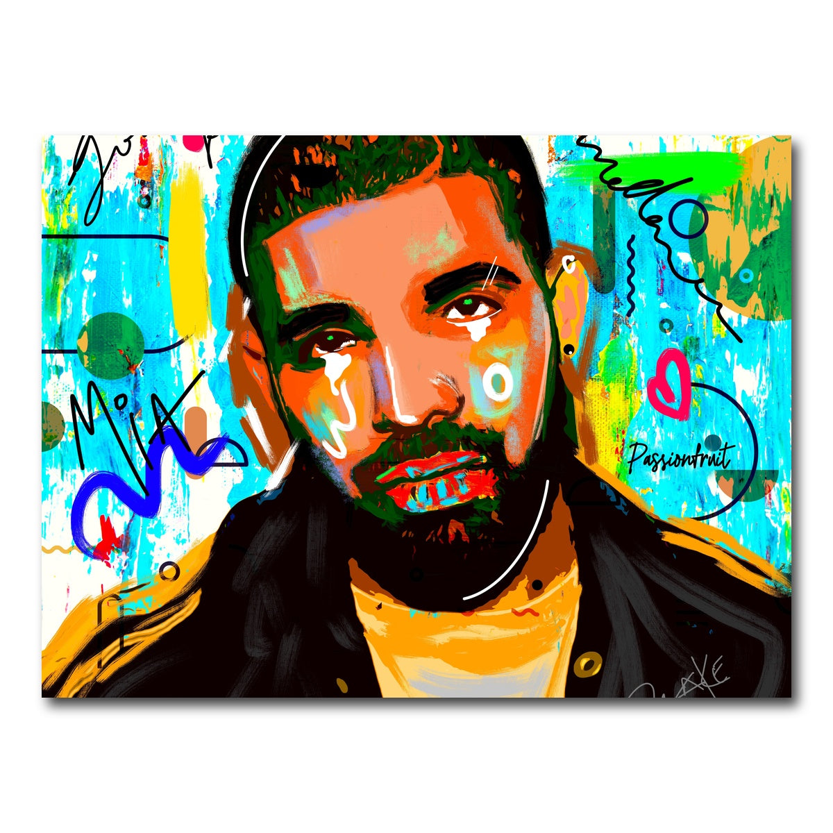 AUTO-MOCKUP WHITE | drake Graffiti | 1 Piece | Gallery Wrap Canvas | group=4x3