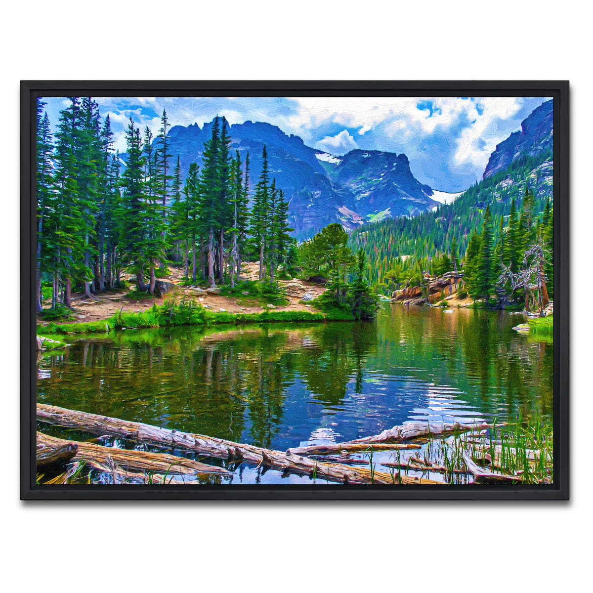 AUTO-MOCKUP WHITE | dream lake | 1 Piece | Black Framed Canvas | group=4x3