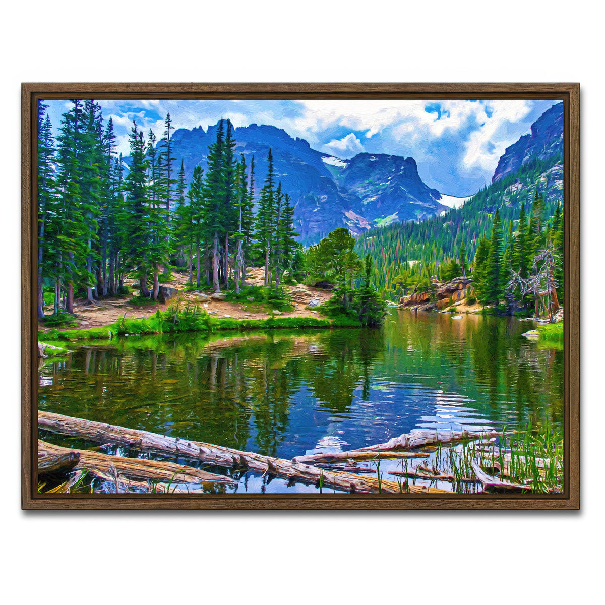 AUTO-MOCKUP WHITE | dream lake | 1 Piece | Walnut Framed Canvas | group=4x3