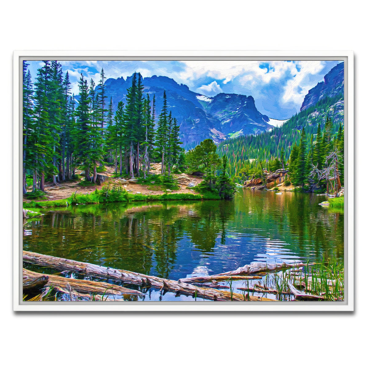 AUTO-MOCKUP WHITE | dream lake | 1 Piece | White Framed Canvas | group=4x3