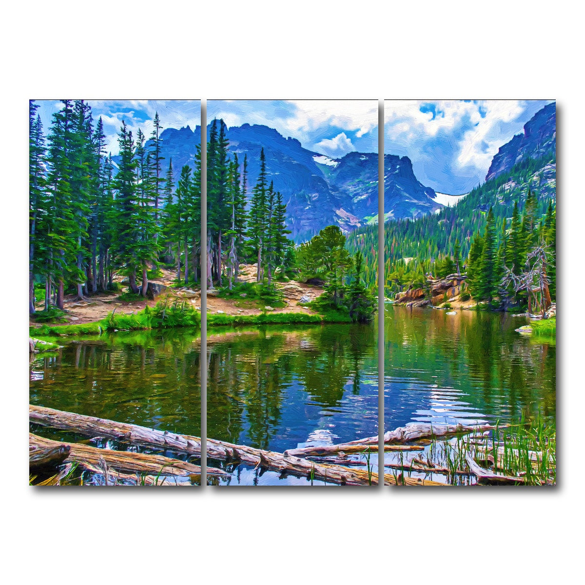 AUTO-MOCKUP WHITE | dream lake | 3 Piece | Gallery Wrap Canvas | group=8x18