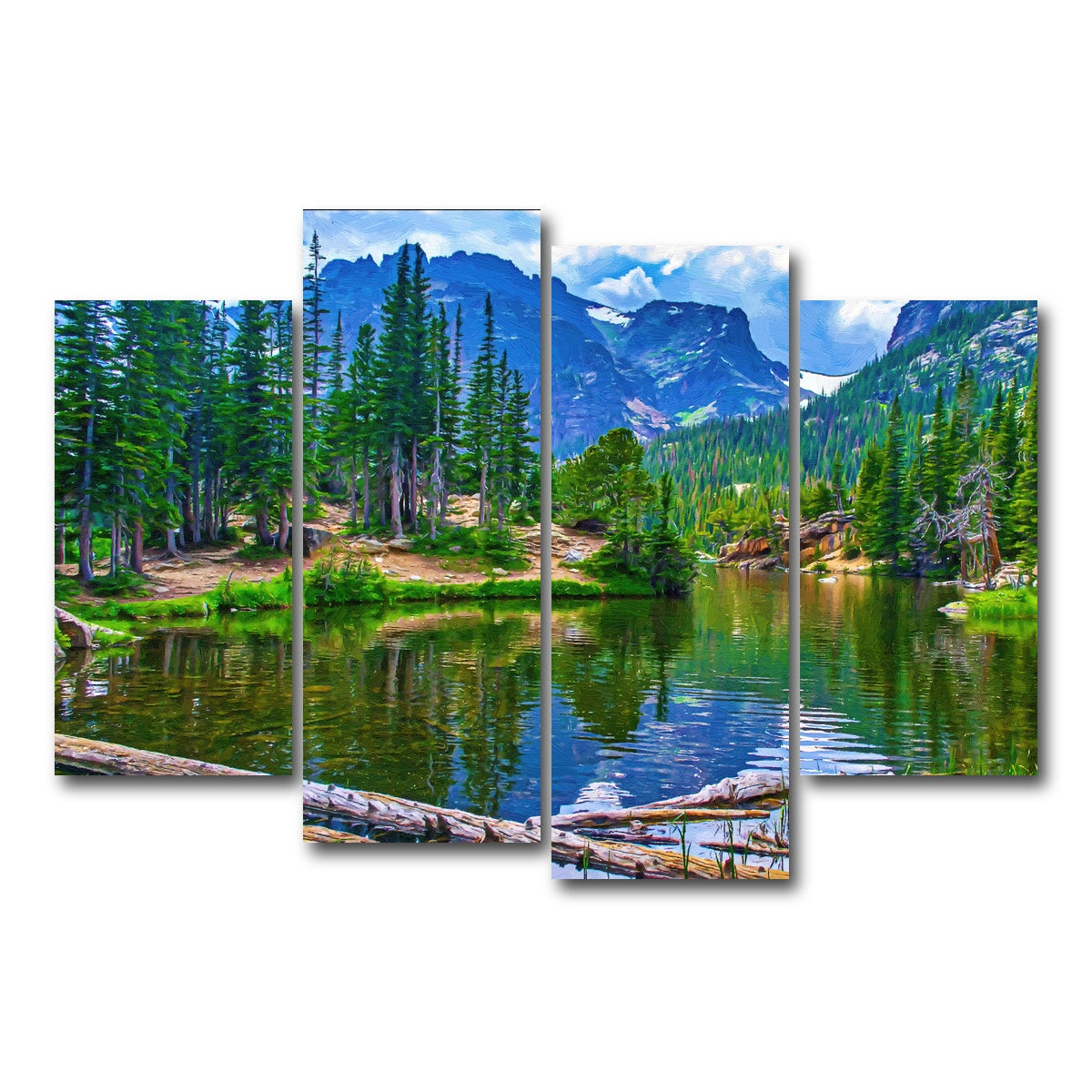 AUTO-MOCKUP WHITE | dream lake | 4 Piece | Gallery Wrap Canvas | group=4_short