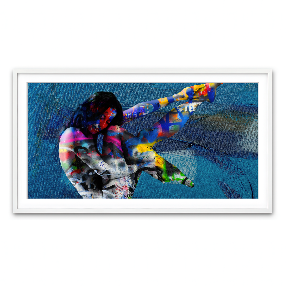 Framed Print 2x1 White