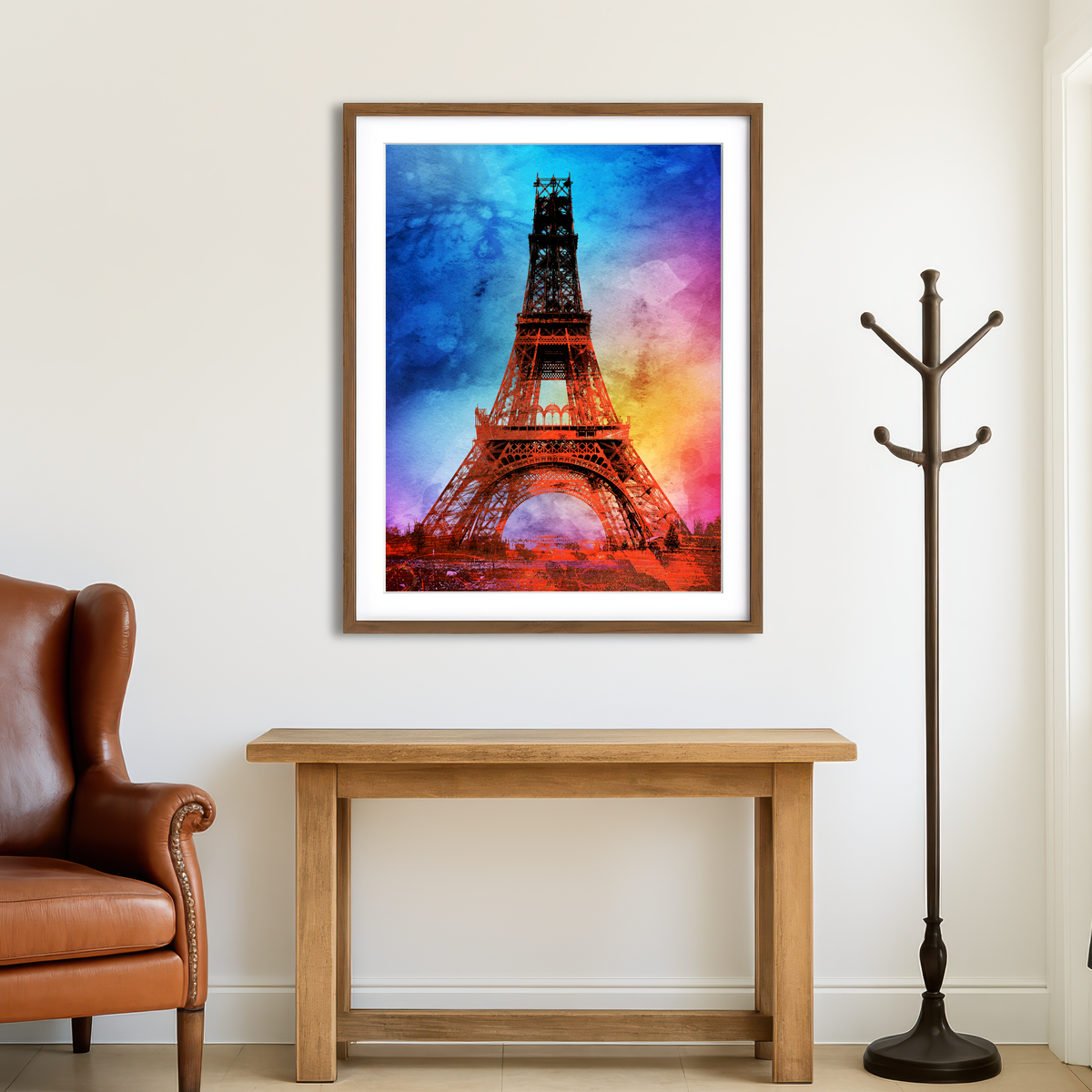 AUTO-MOCKUP ROOM | Eiffel Tower Color Splash Wall Art
