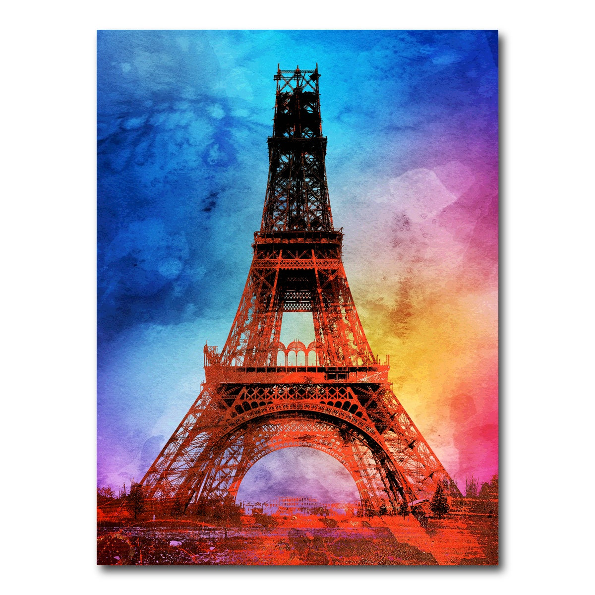 AUTO-MOCKUP WHITE | eiffel tower color splash | 1 Piece | Gallery Wrap Canvas | group=3x4