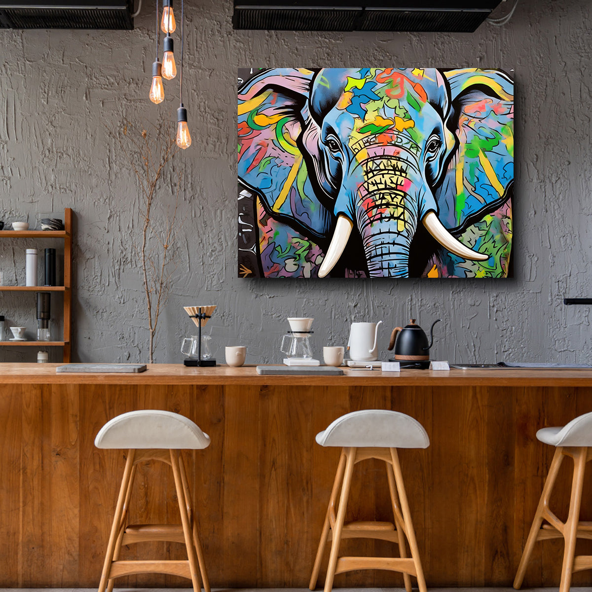 Elephant in Color Wall Art