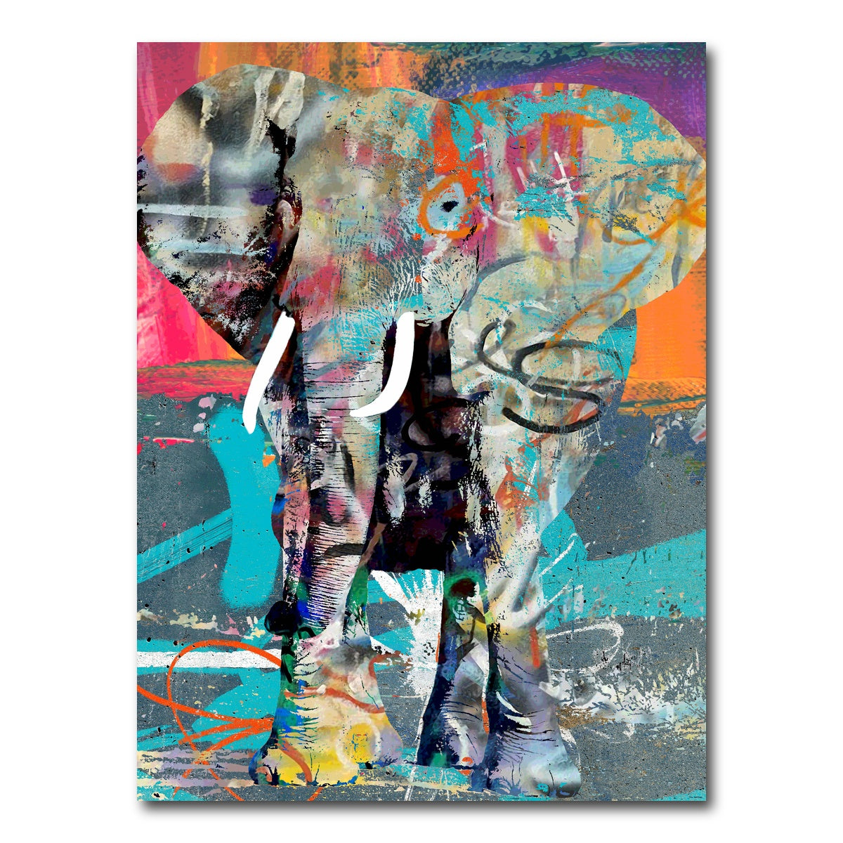 AUTO-MOCKUP WHITE | elephant graffiti | 1 Piece | Gallery Wrap Canvas | group=3x4