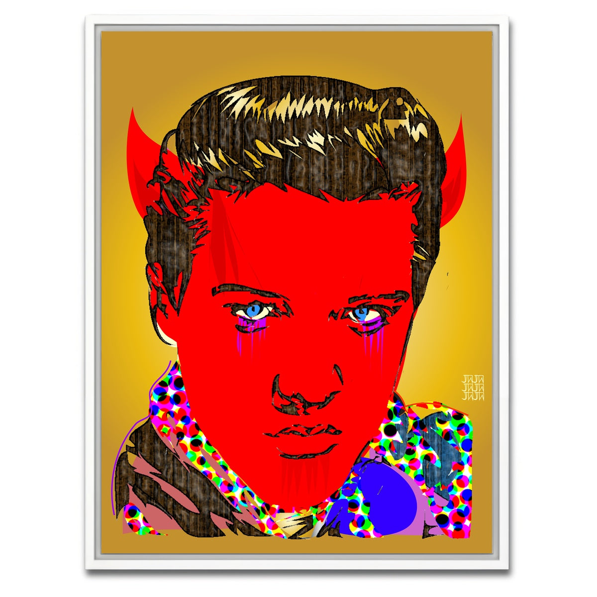 AUTO-MOCKUP WHITE | elvis Horns | 1 Piece | White Framed Canvas | group=3x4