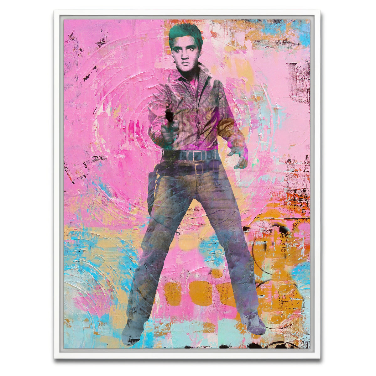 AUTO-MOCKUP WHITE | elvis circles | 1 Piece | White Framed Canvas | group=3x4