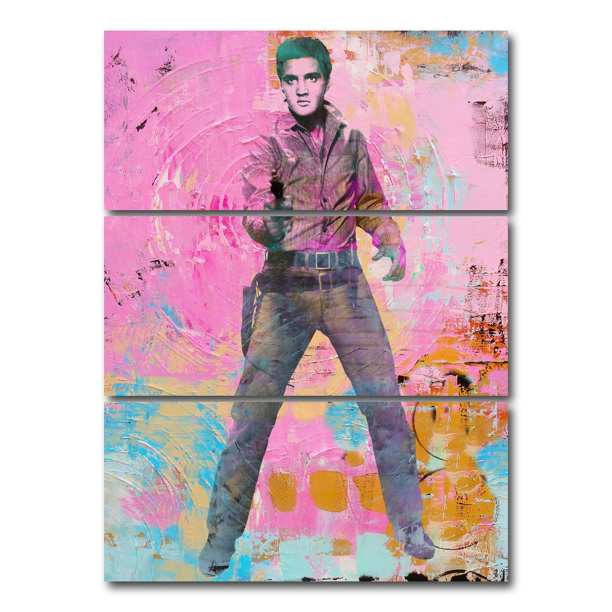 AUTO-MOCKUP WHITE | elvis circles | 3 Piece | Gallery Wrap Canvas | group=8x18_stacked