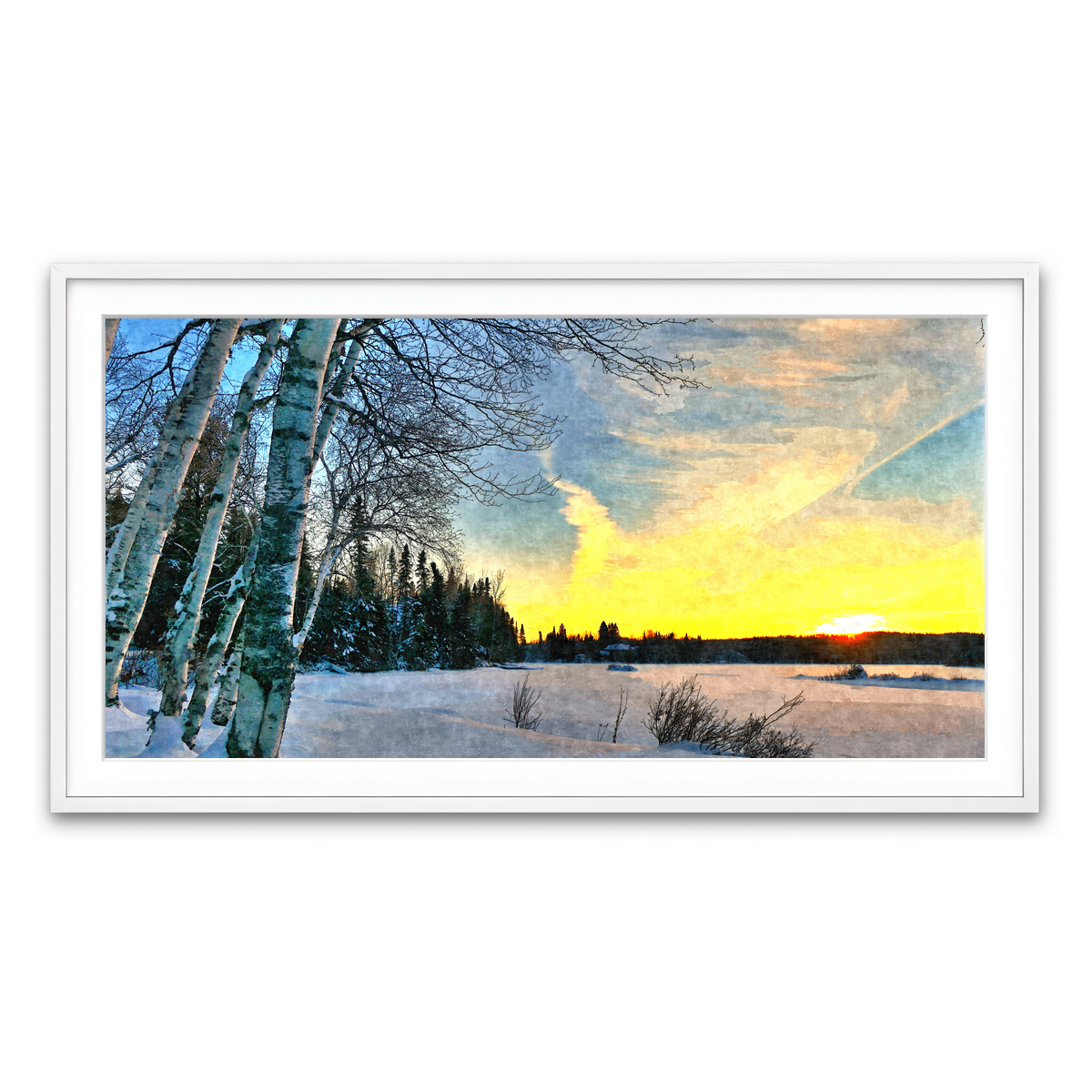 Framed Print 2x1 White