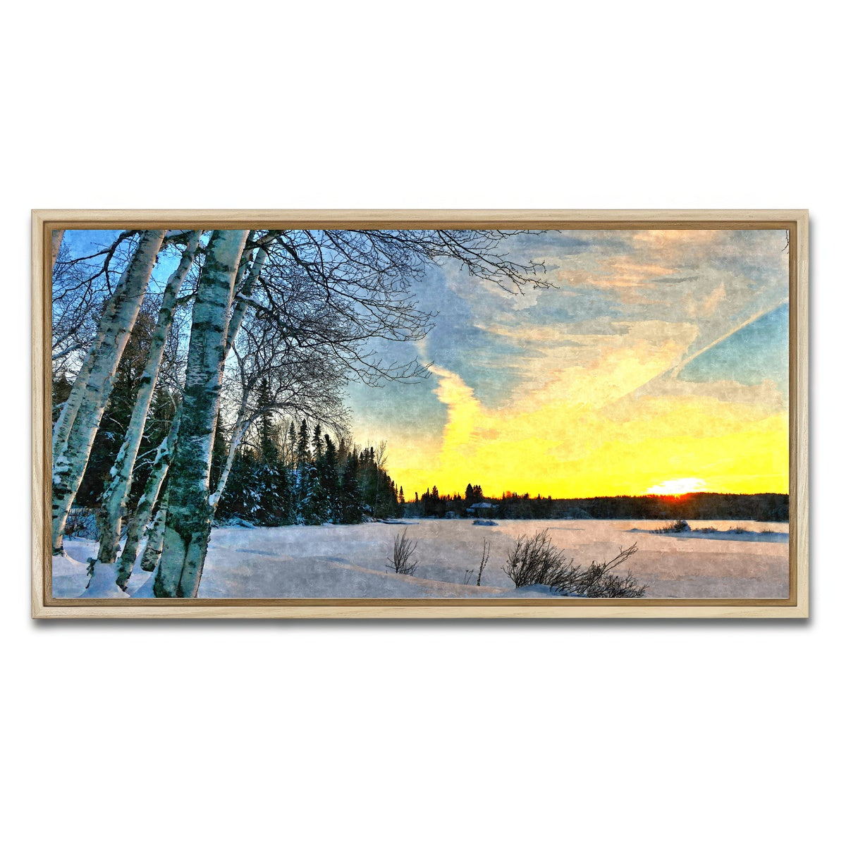 AUTO-MOCKUP WHITE | end of a winter's day | 1 Piece | Natural Framed Canvas | group=2x1