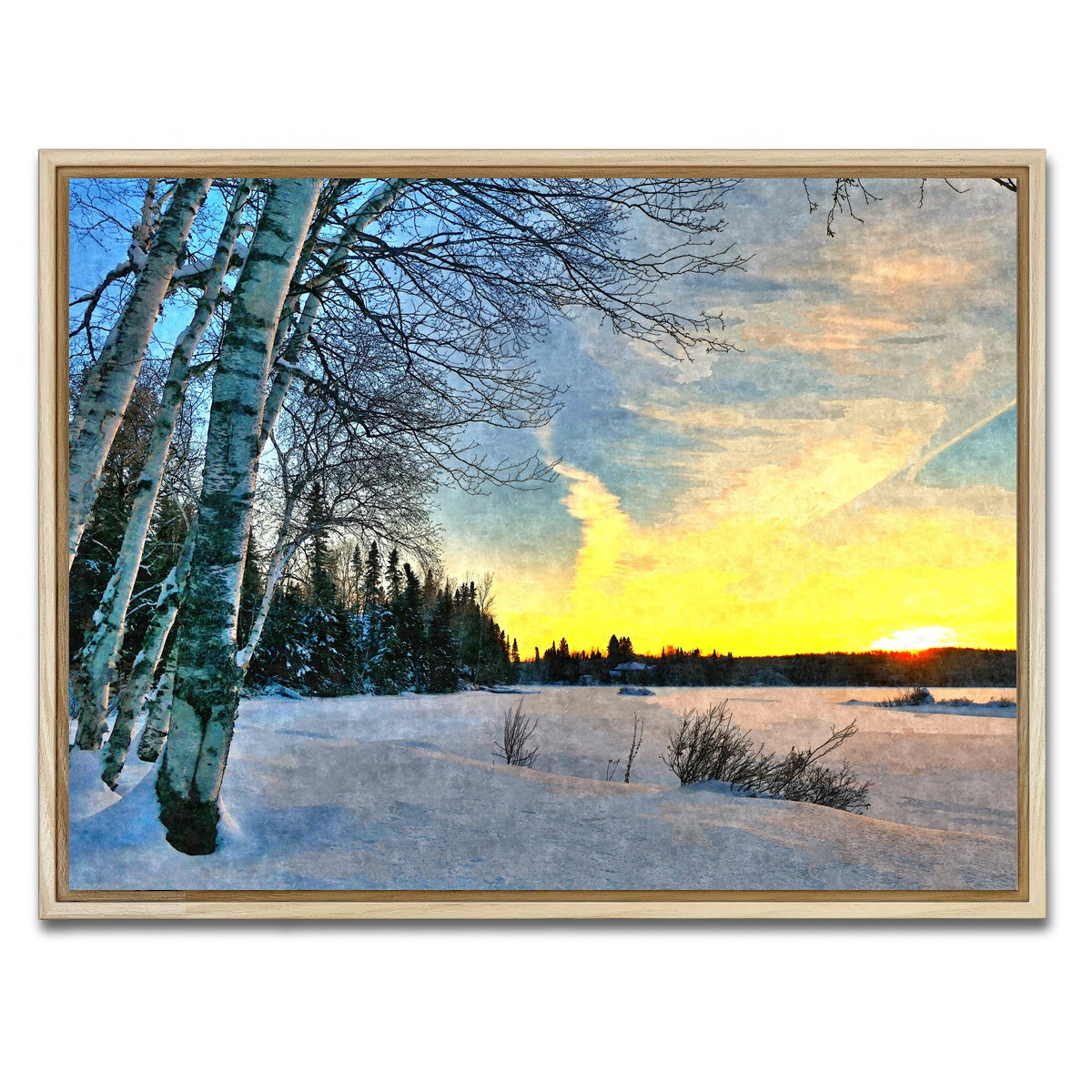 AUTO-MOCKUP WHITE | end of a winter's day | 1 Piece | Natural Framed Canvas | group=4x3
