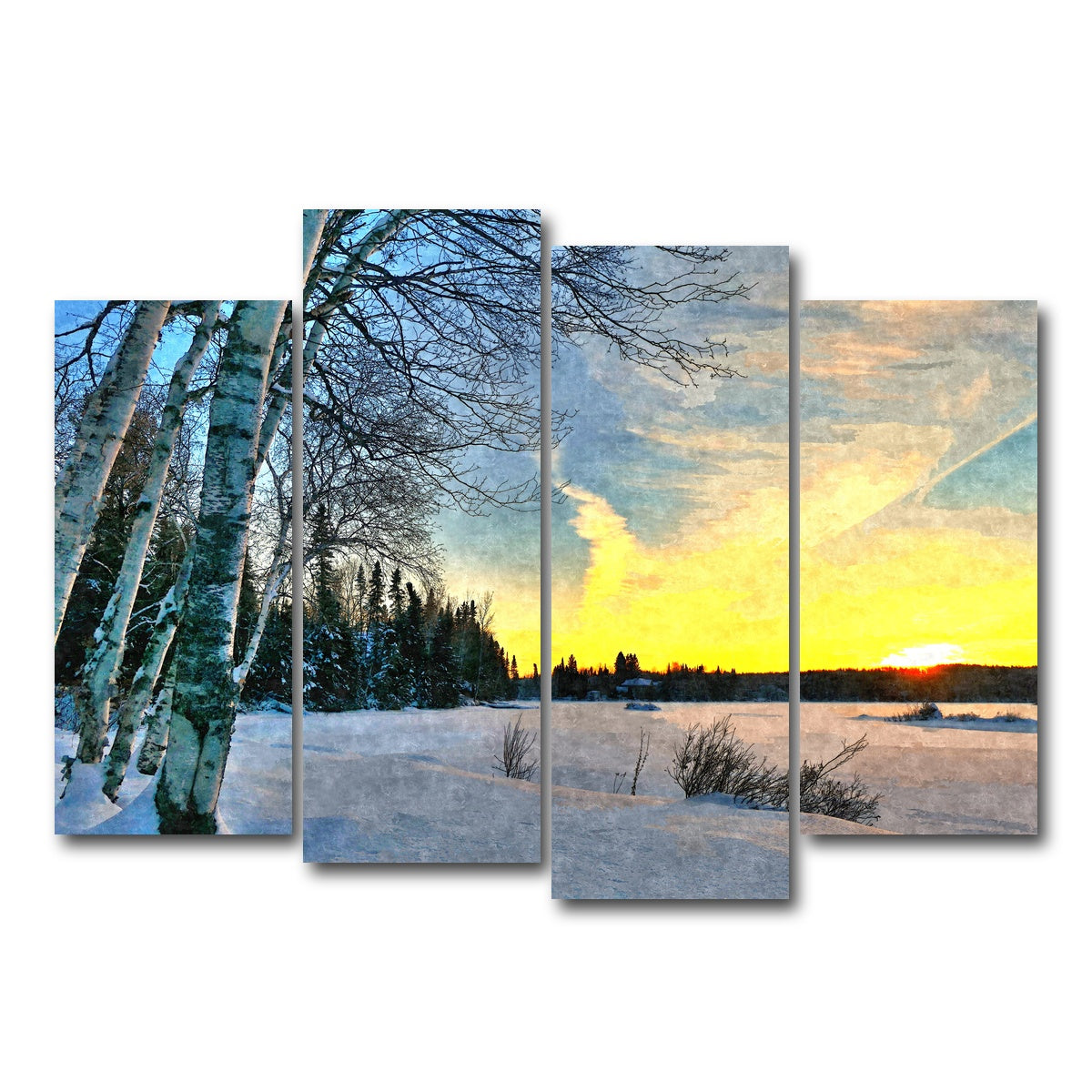 AUTO-MOCKUP WHITE | end of a winter's day | 4 Piece | Gallery Wrap Canvas | group=4_normal