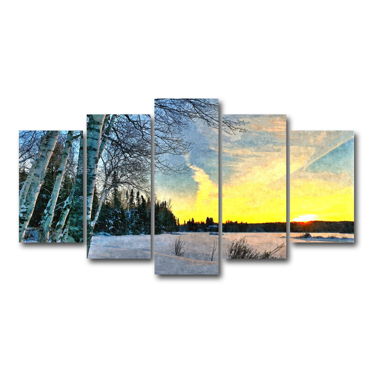 AUTO-MOCKUP WHITE | end of a winter's day | 5 Piece | Gallery Wrap Canvas | group=5_normal