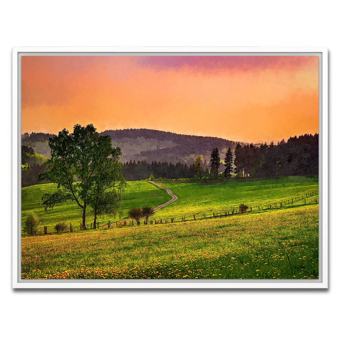 AUTO-MOCKUP WHITE | evening pasture | 1 Piece | White Framed Canvas | group=4x3
