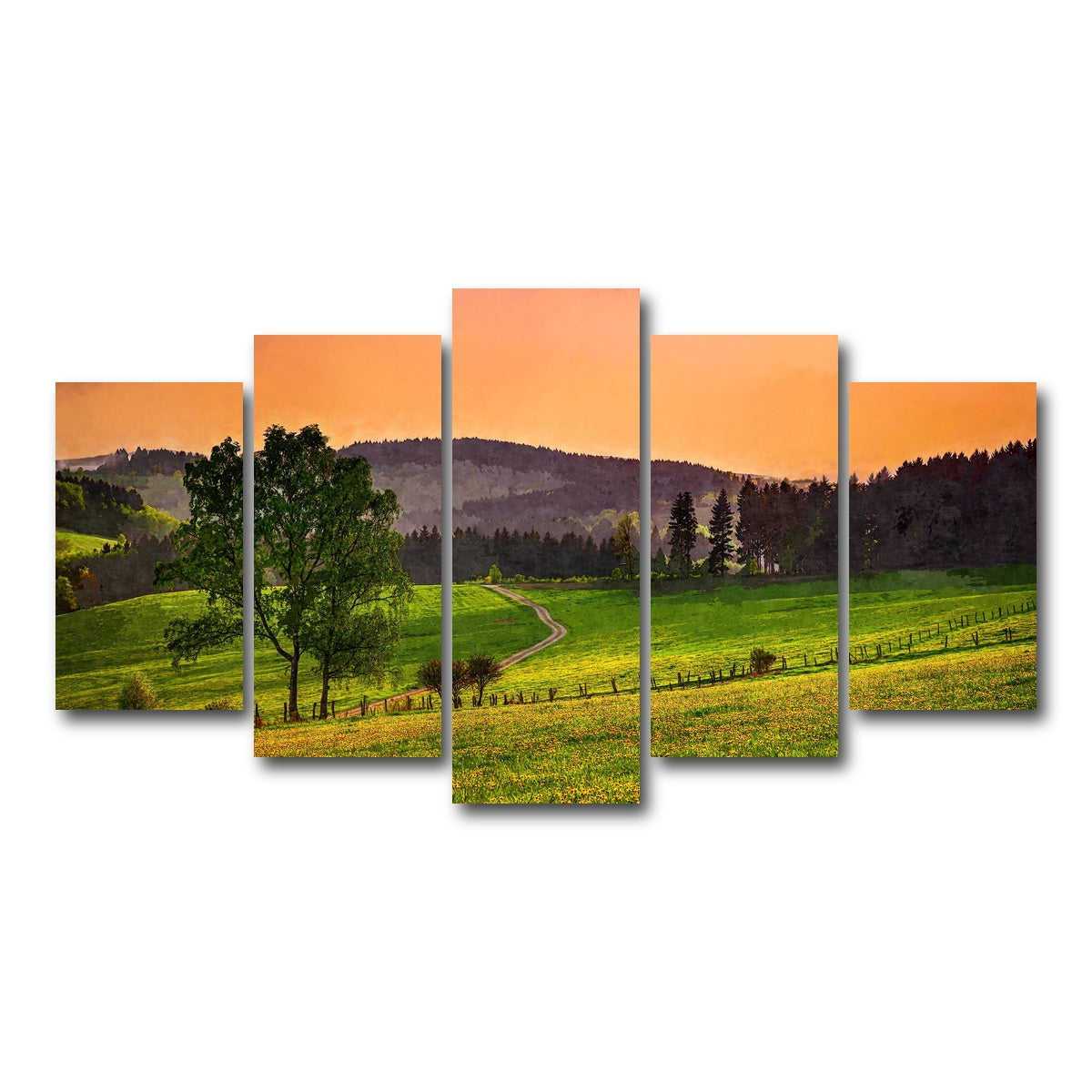 AUTO-MOCKUP WHITE | evening pasture | 5 Piece | Gallery Wrap Canvas | group=5_normal