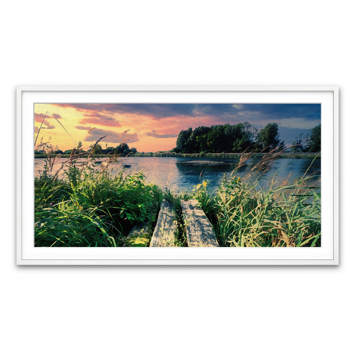 Framed Print 2x1 White