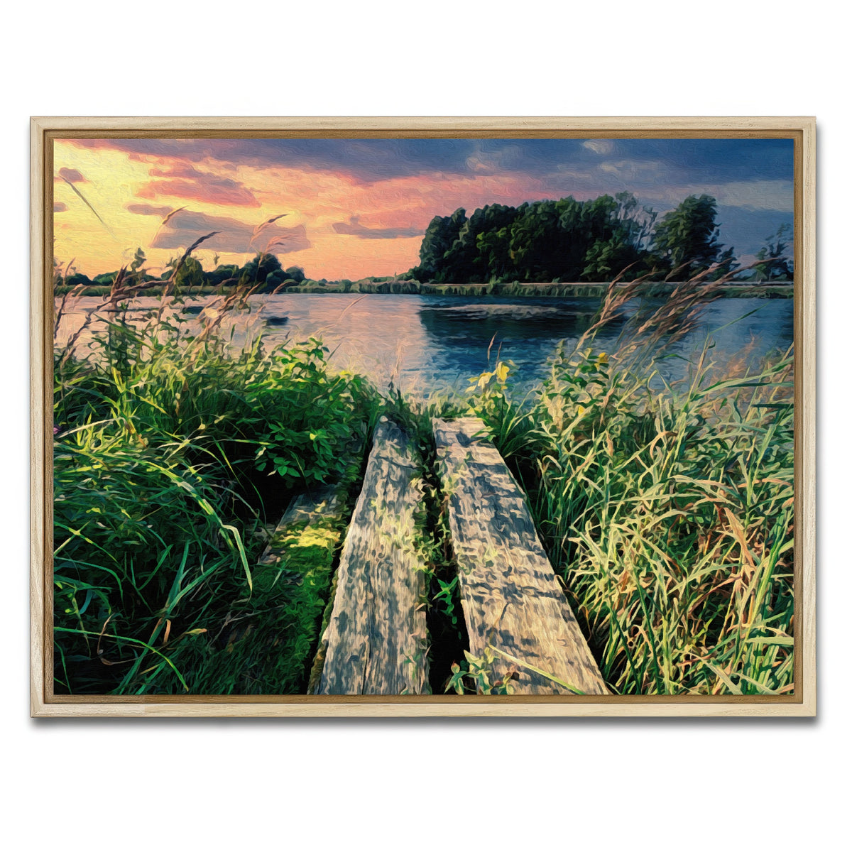 AUTO-MOCKUP WHITE | evening swim | 1 Piece | Natural Framed Canvas | group=4x3